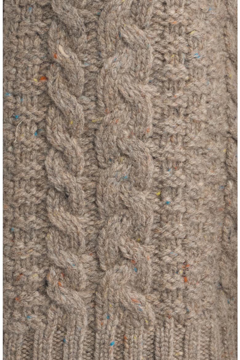 Donegal Wool Cable Knit Cardigan, Alternate, color, BEIGE