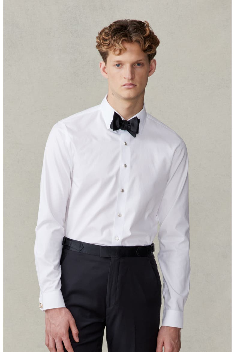 Slim Stretch Cotton Dress Shirt, Main, color, White