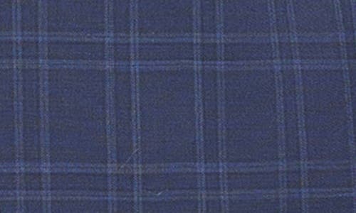 Cricketeer Navy Windowpane Plaid Wool Blend Suit In Navy