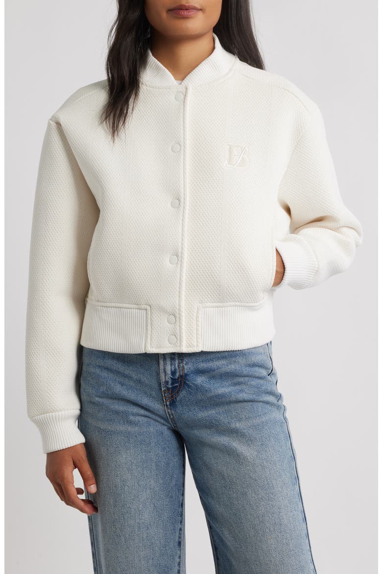Cotton Bomber Jacket, Alternate, color, ANTIQUE WHITE