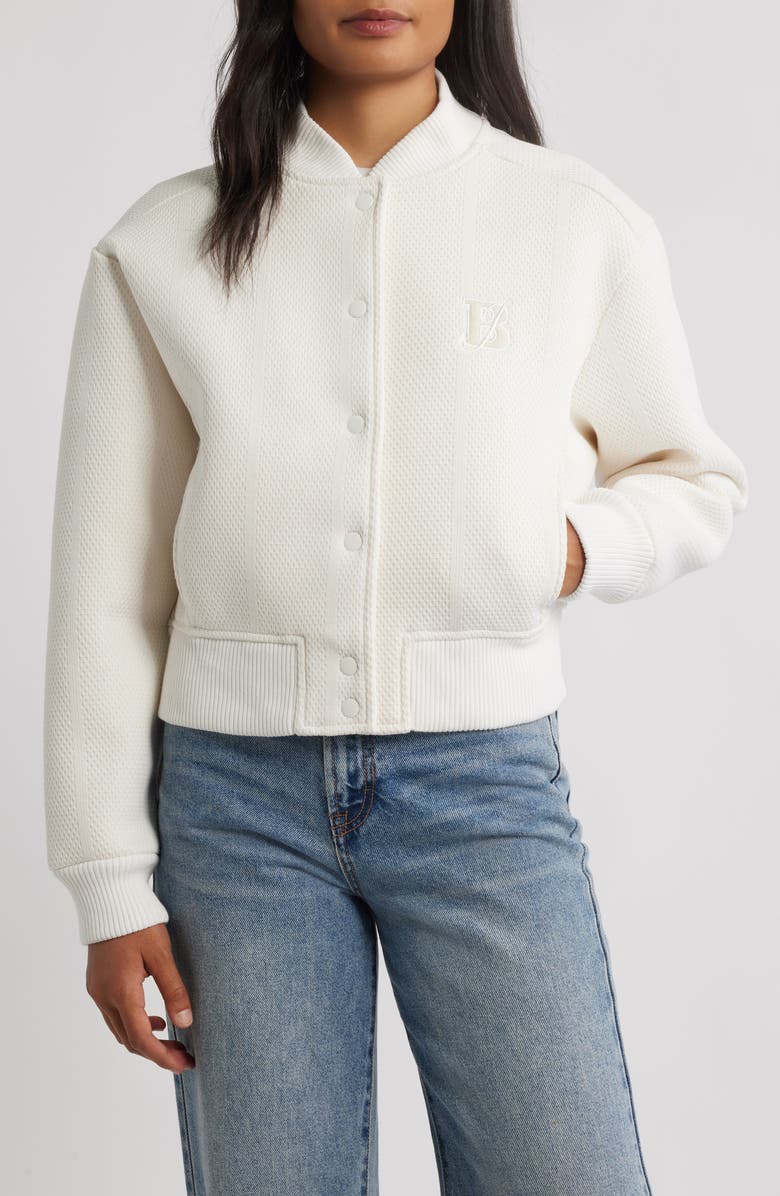 Brooklyn Industries Cotton Bomber Jacket, Alternate, color, Antique White