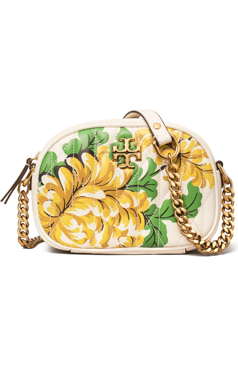 Tory Burch Kira Quilted Floral Leather Crossbody Bag, Main, color,
