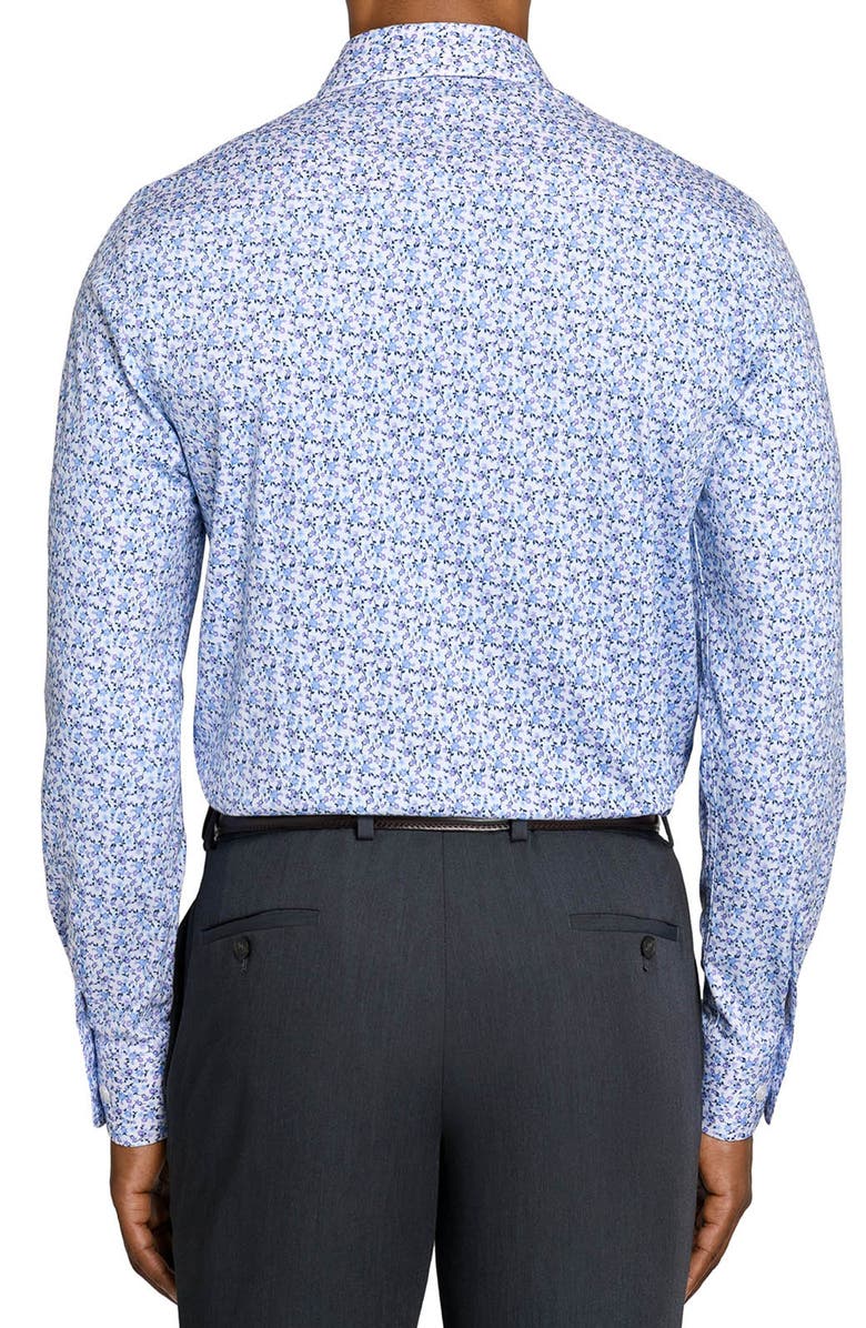 W.R.K Slim Fit Floral Stem Reworked Button-Up Shirt, Alternate, color, White/ Purple
