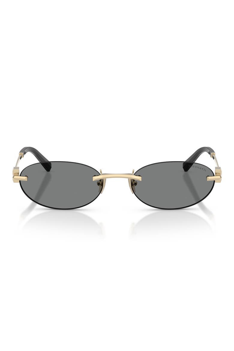 56mm Oval Sunglasses, Main, color, PALE GOLD / DARK GREY