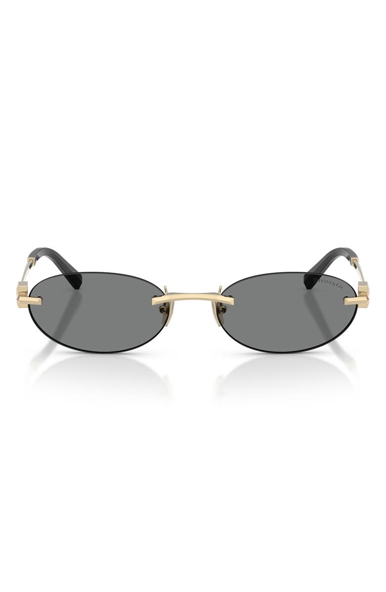 Tiffany & Co. 56mm Oval Sunglasses, Main, color, Pale Gold / Dark Grey