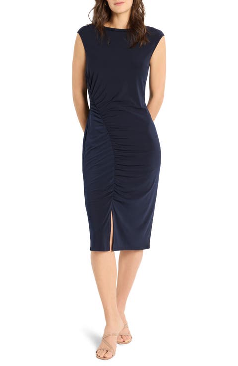 Ruched Jersey Sheath Dress