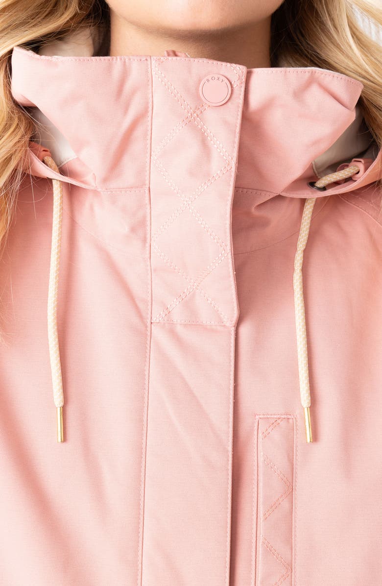 Roxy Billie Water Resistant Hooded Insulated Jacket, Alternate, color, Rose Tan
