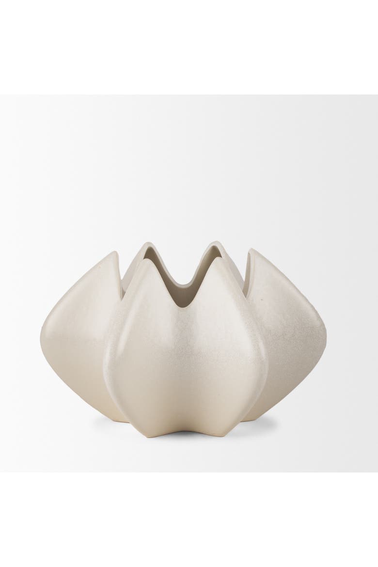 Ulrich Sculptural Glazed Ceramic Vase, Alternate, color, Cream