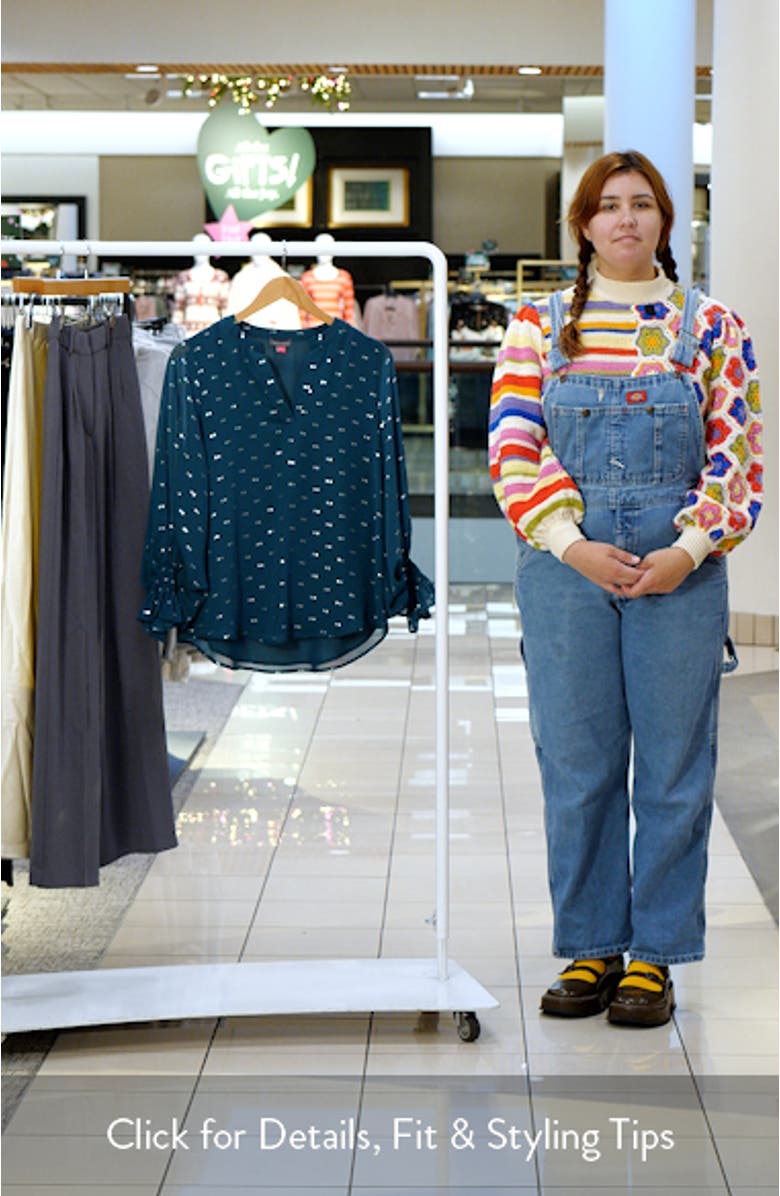 Metallic Ruffle Cuff Top, sales video thumbnail