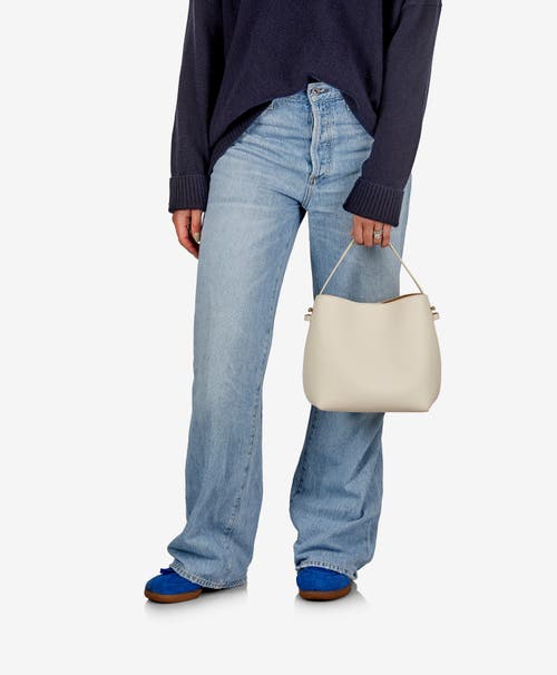 Gigi New York Selena Leather Bucket Bag In Ivory