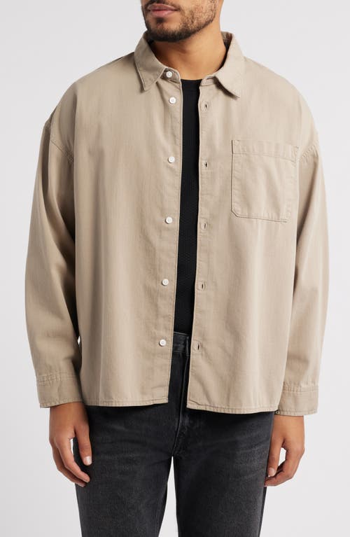 Frame Relaxed Fit Denim Button-up Shirt In Brown