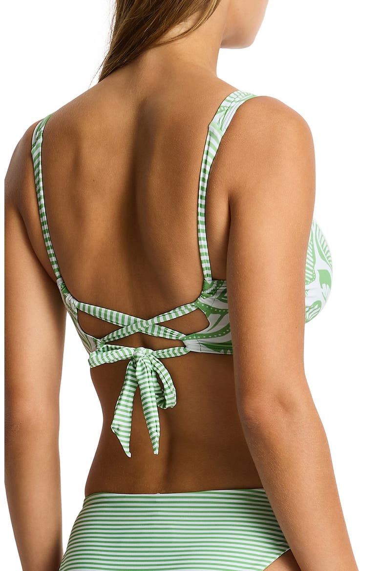 Cross Front Tie Back Bikini Top, Alternate, color, MATCHA