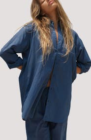 Stone Fox Swim Mela Boyfriend Organic Cotton Cover-Up Shirt