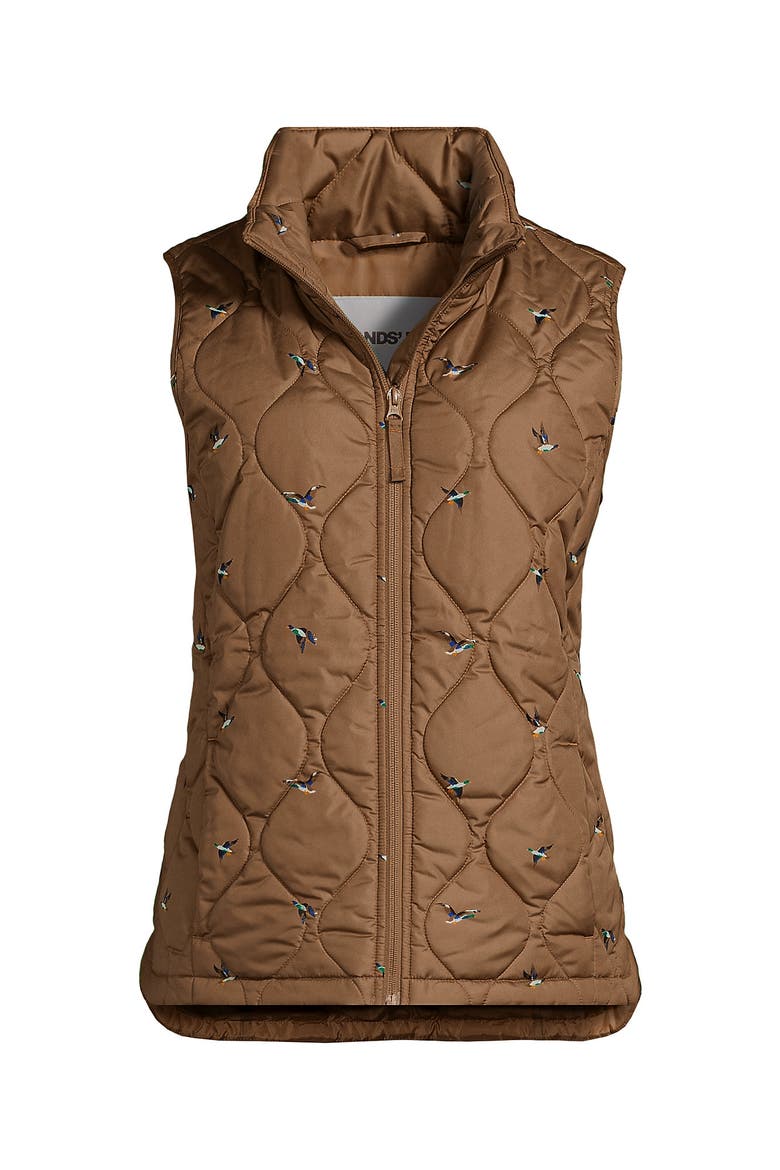 Plus Size FeatherFree Quilted Insulated Vest, Alternate, color, Ducks/Honey Beige