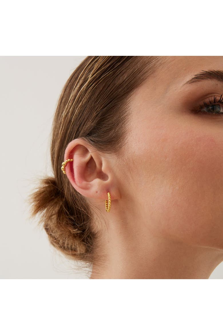 Bead Hoop Sterling Silver Earring, Alternate, color, Gold
