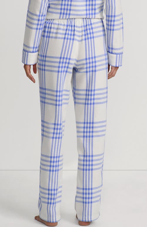 Lands' End Print Flannel Pajama Pants In Blue