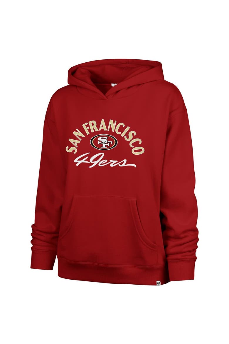 Women's '47 Scarlet San Francisco 49ers Plus Size Whirlwind Naomi Hoodie, Alternate, color, Scarlet
