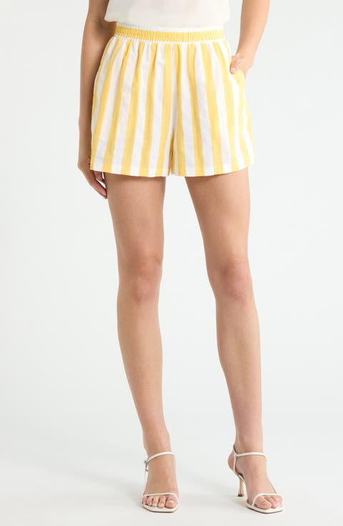 Fays Stripe Tayler Smocked Shorts