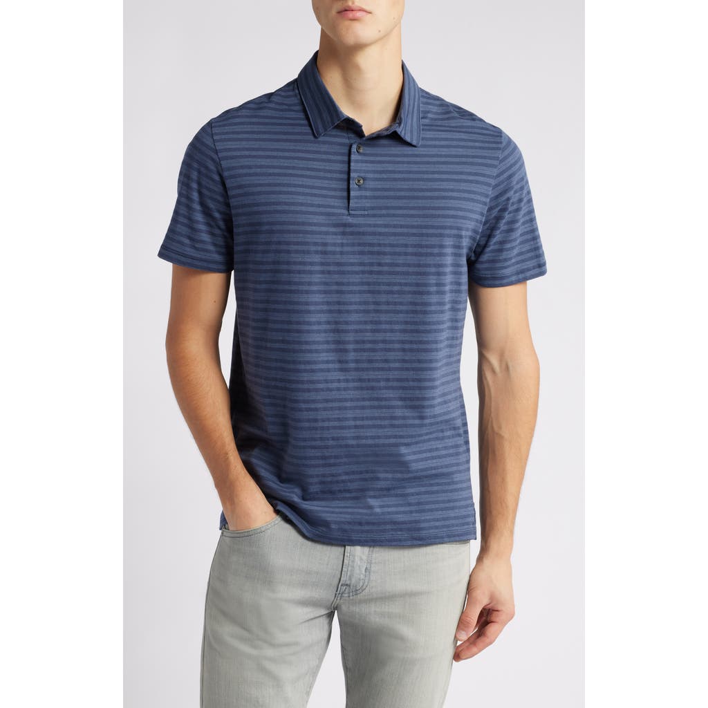 Robert Barakett Homebrook Stripe Cotton Blend Polo In Blue