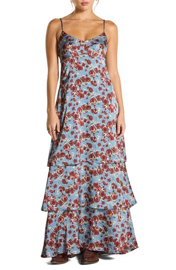 WISHLIST WISHLIST FLORAL PRINT TIERED MAXI DRESS