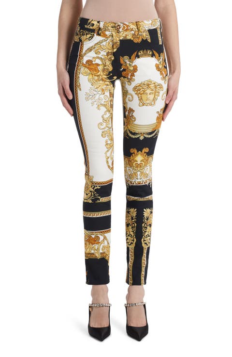 Renaissance Print Skinny Jeans