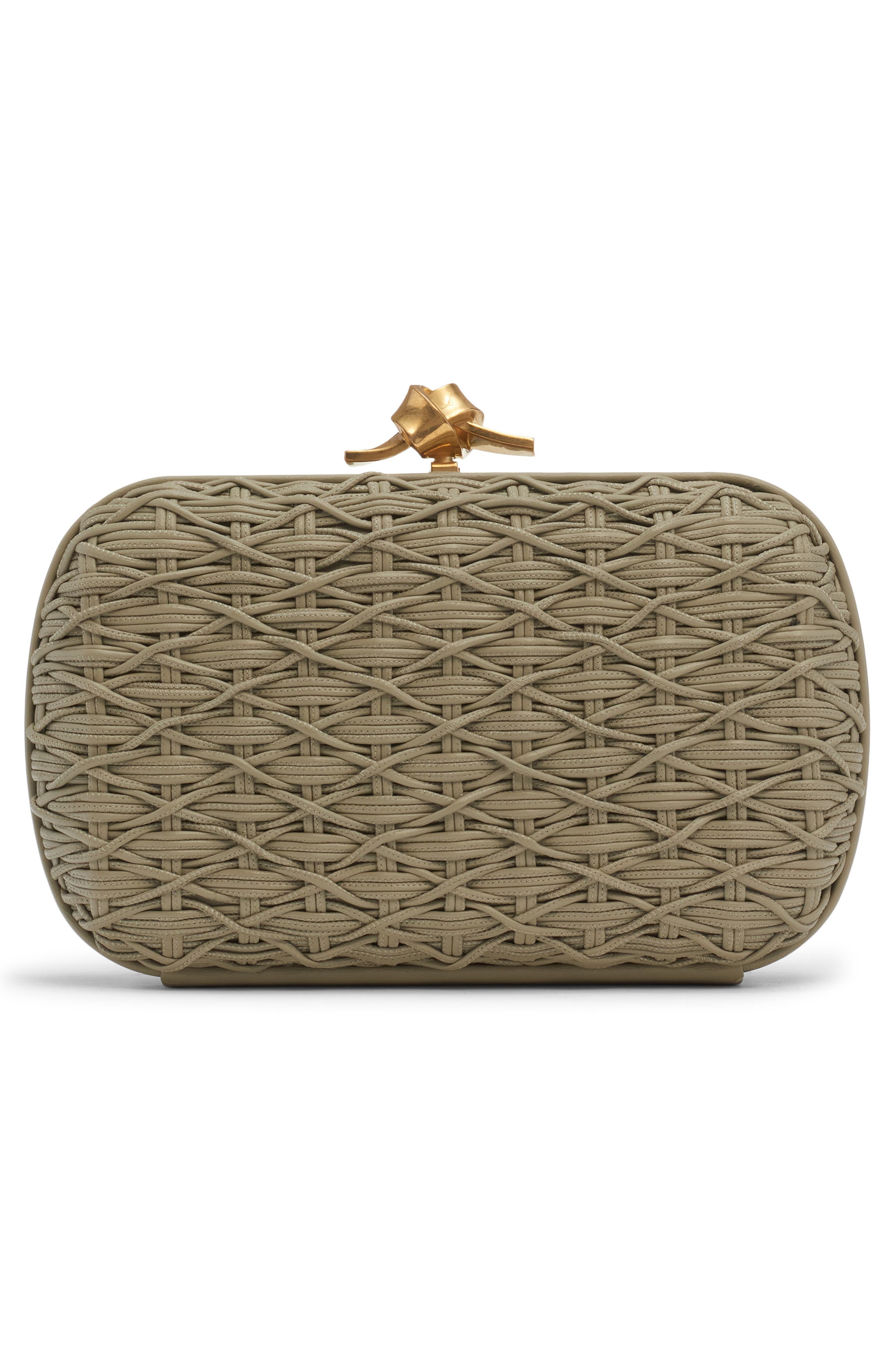 Knot Intreccio Wicker Effect Leather Minaudière, Alternate, color, 2998 TRAVERTINE-BRASS VIBRATO