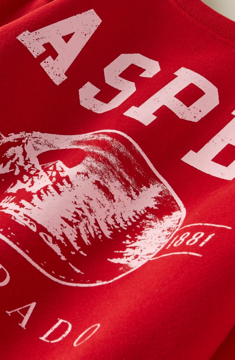 Treasure & Bond Off Shoulder Graphic Sweatshirt, Alternate, color, Red Barbados Aspen