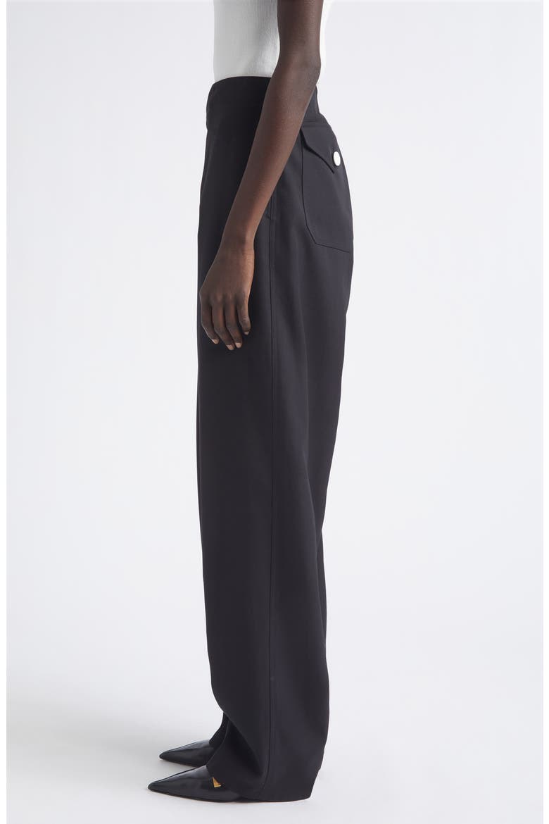 Aitana Straight Leg Tropical Wool Pants, Alternate, color, BLACK