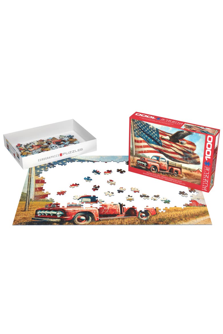 Waving Flag USA 1000 Piece Puzzle, Alternate, color, Multicolored