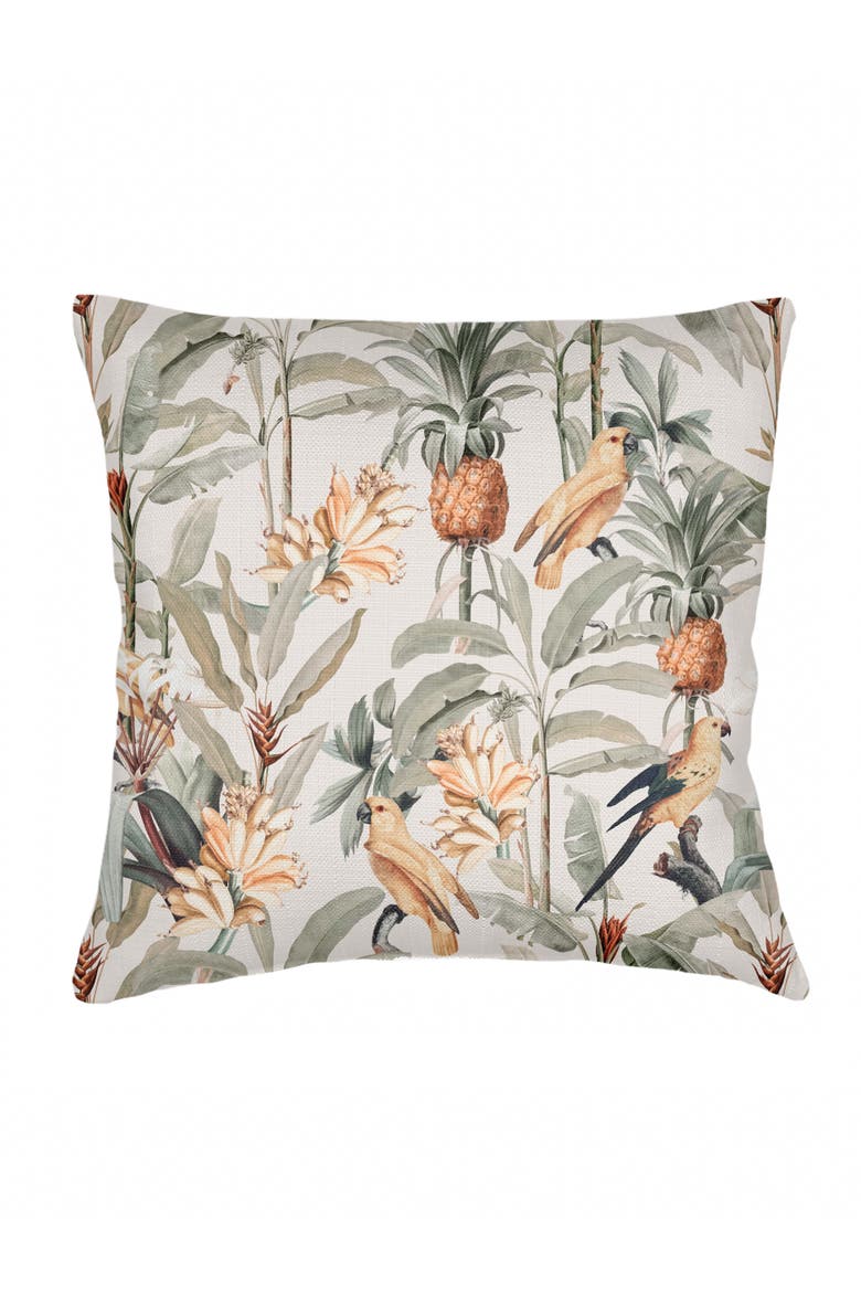 Pineapple Grove Linen Euro Pillow with Down Alternative Insert, Main, color, Green