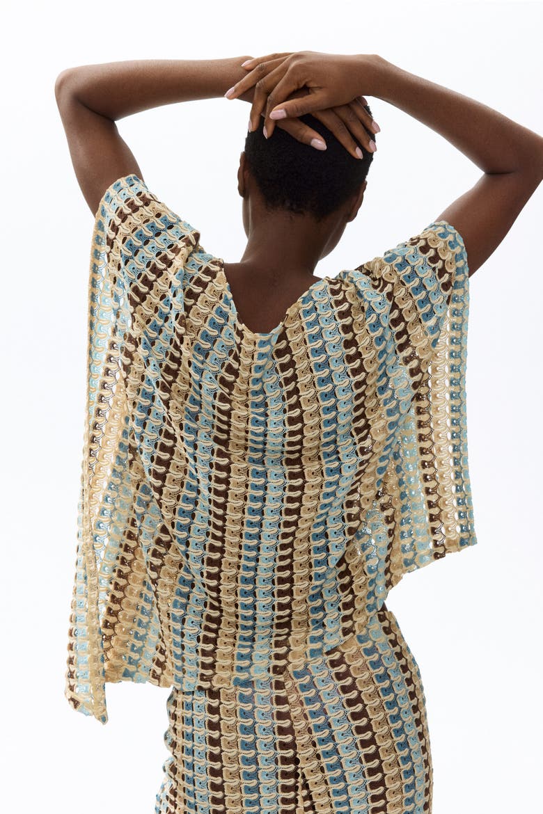Asymmetric Cape Top, Main, color, Light beige/patterned