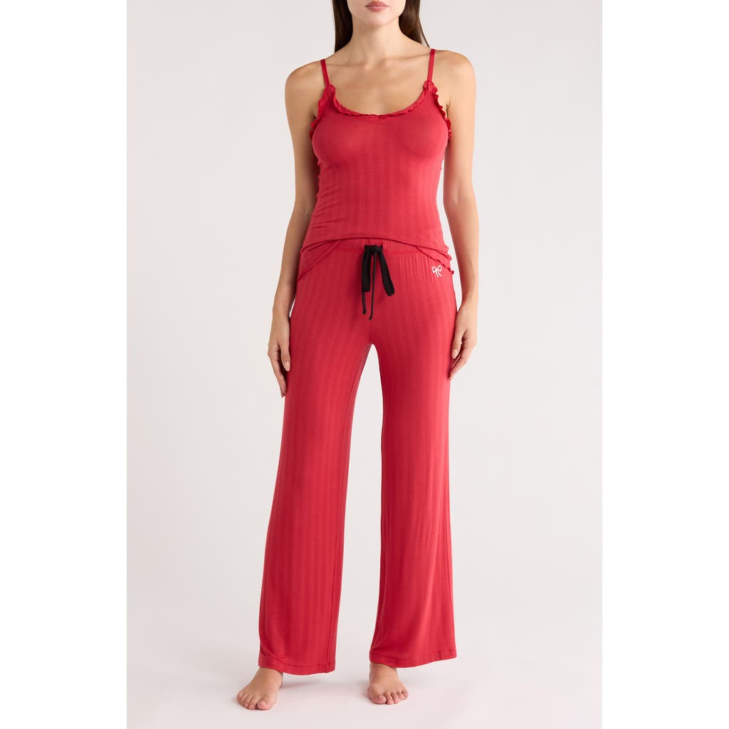 Honeydew Laid Back Wide Leg Pajamas In Red
