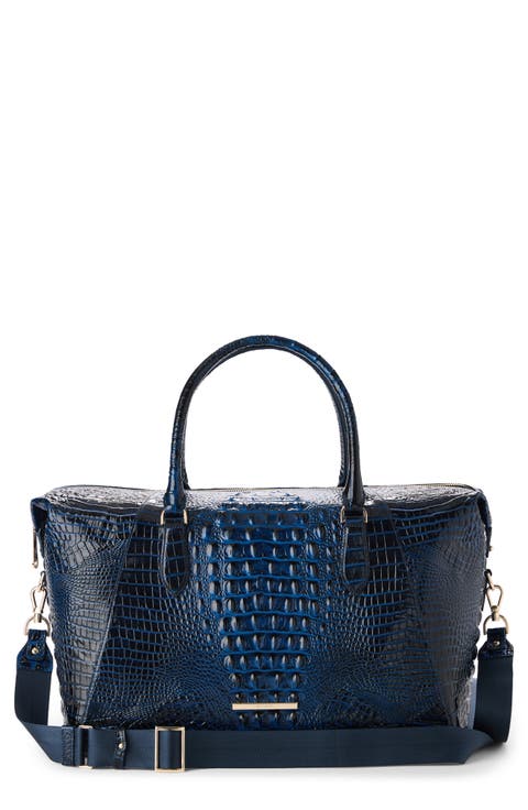 Daniela Croc Embossed Leather Travel Bag