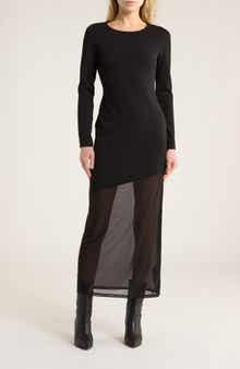 rag & bone Sascha Mixed Media Long Sleeve Dress