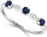 EFFY Sterling Silver Sapphire & Diamond Band Ring