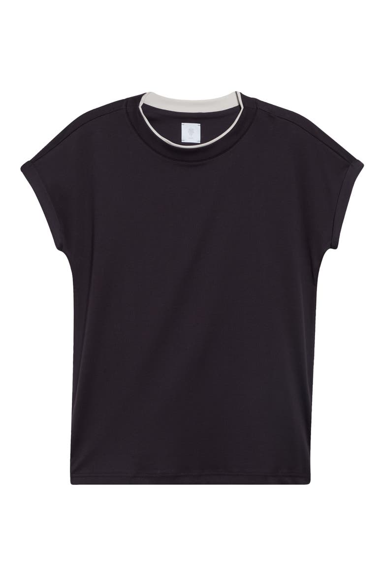 Contrast Trim Crewneck T-Shirt, Main, color, 177-02 AMETHYST SAND