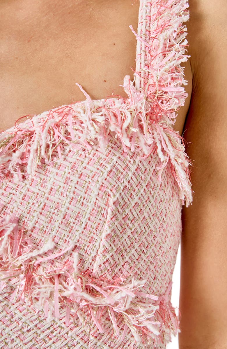 Endless Rose Tweed & Mesh Sleeveless Dress, Alternate, color, Pink