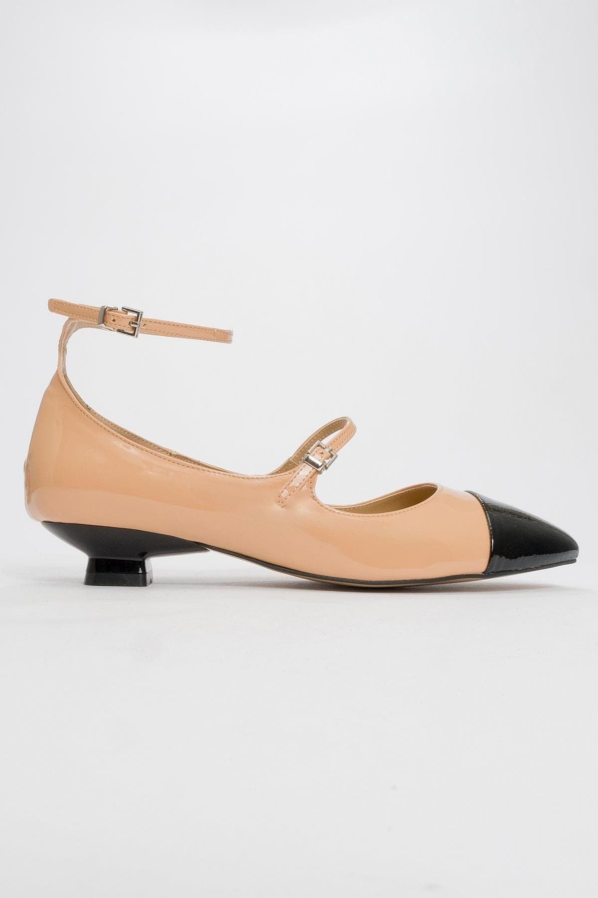 Uster Low Heel Mary Jane Pump, Alternate, color, Dark Beige Patent