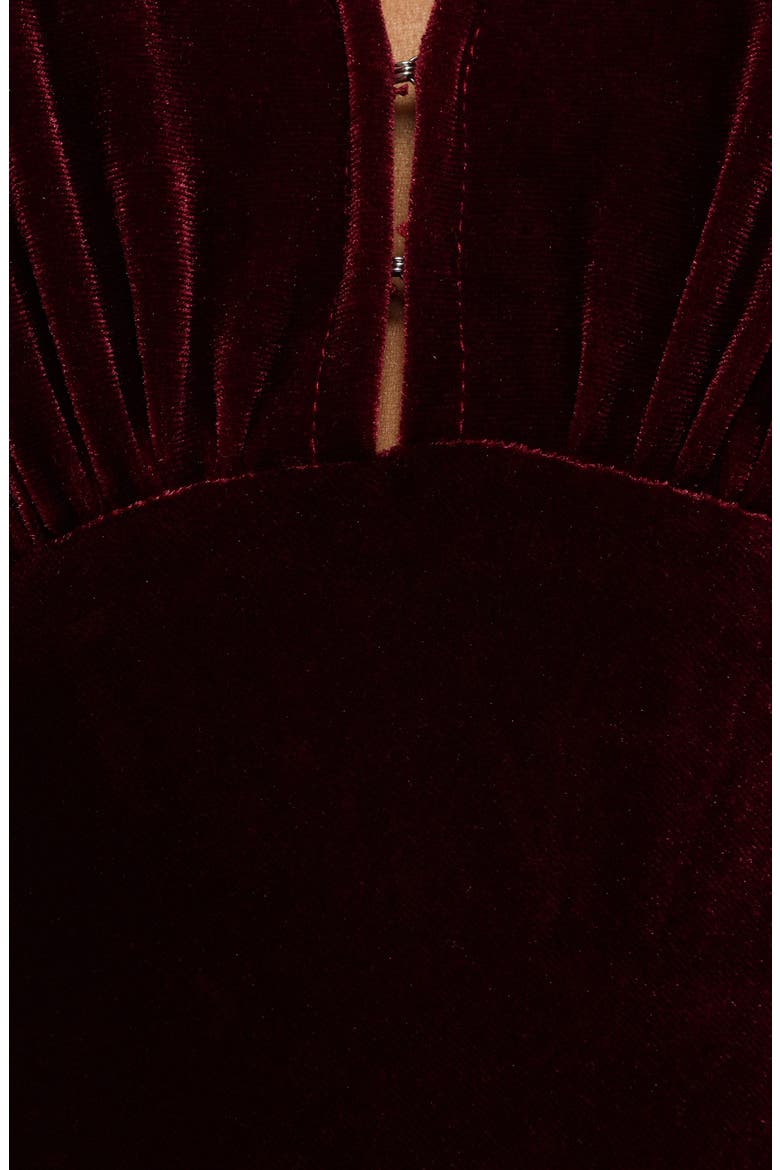 Ricki Plunge Neck Velvet Maxi Dress, Alternate, color, WINE