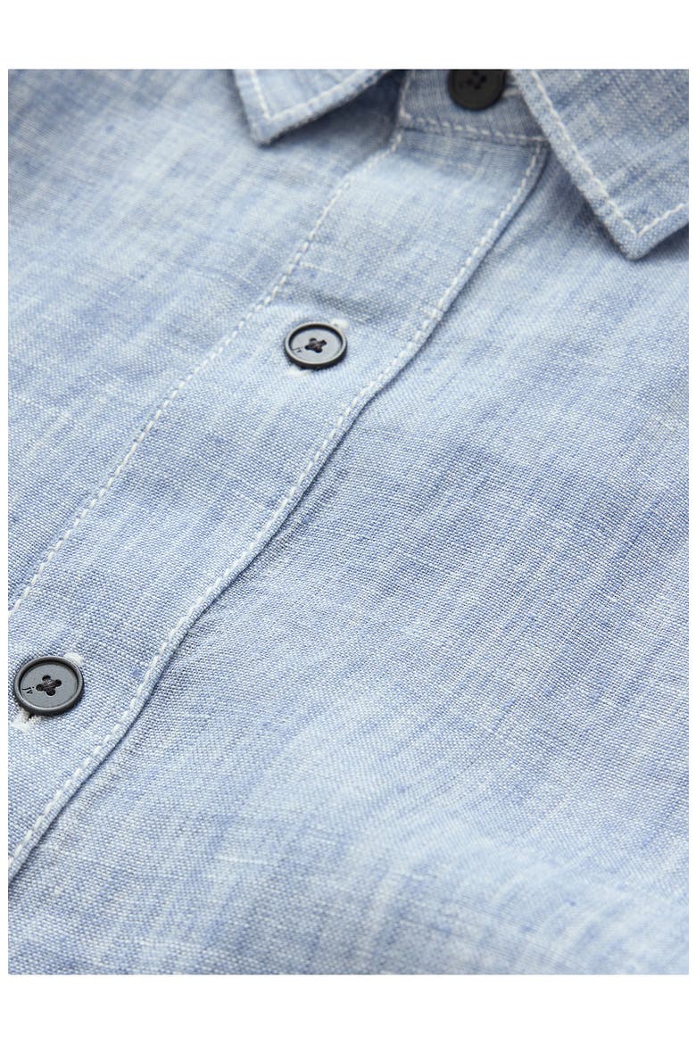 Ben Linen Button-Up Shirt, Alternate, color, FOUNTAIN HEATHER