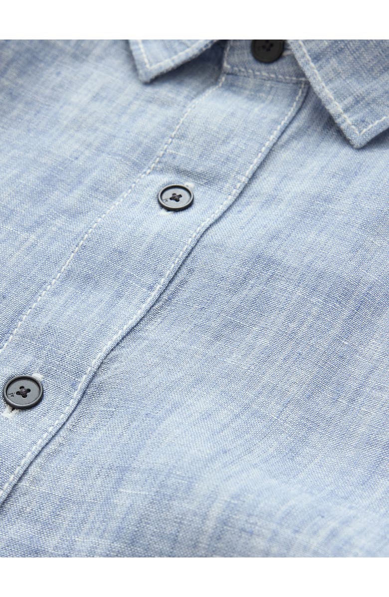 John Varvatos Ben Linen Button-Up Shirt, Alternate, color, Fountain Heather