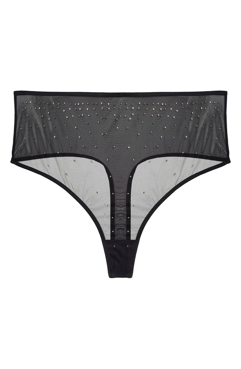 Playful Promises Gabi Fresh Lydia High Waist Thong, Alternate, color, Black