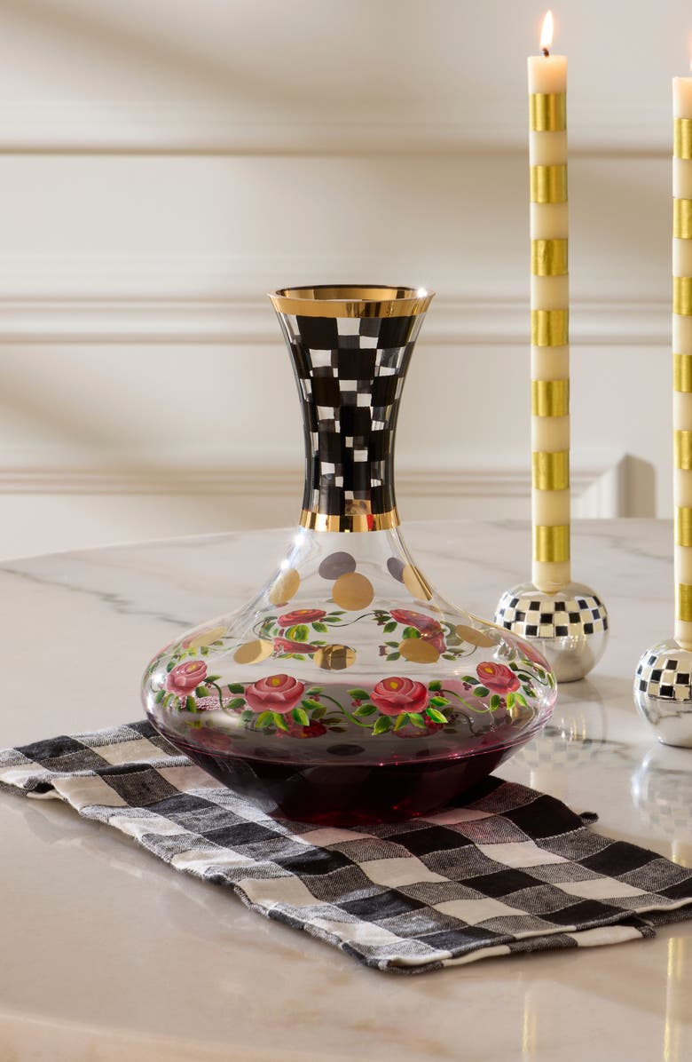 MACKENZIE CHILDS Carnival Black Wine Decanter, Alternate, color, Black