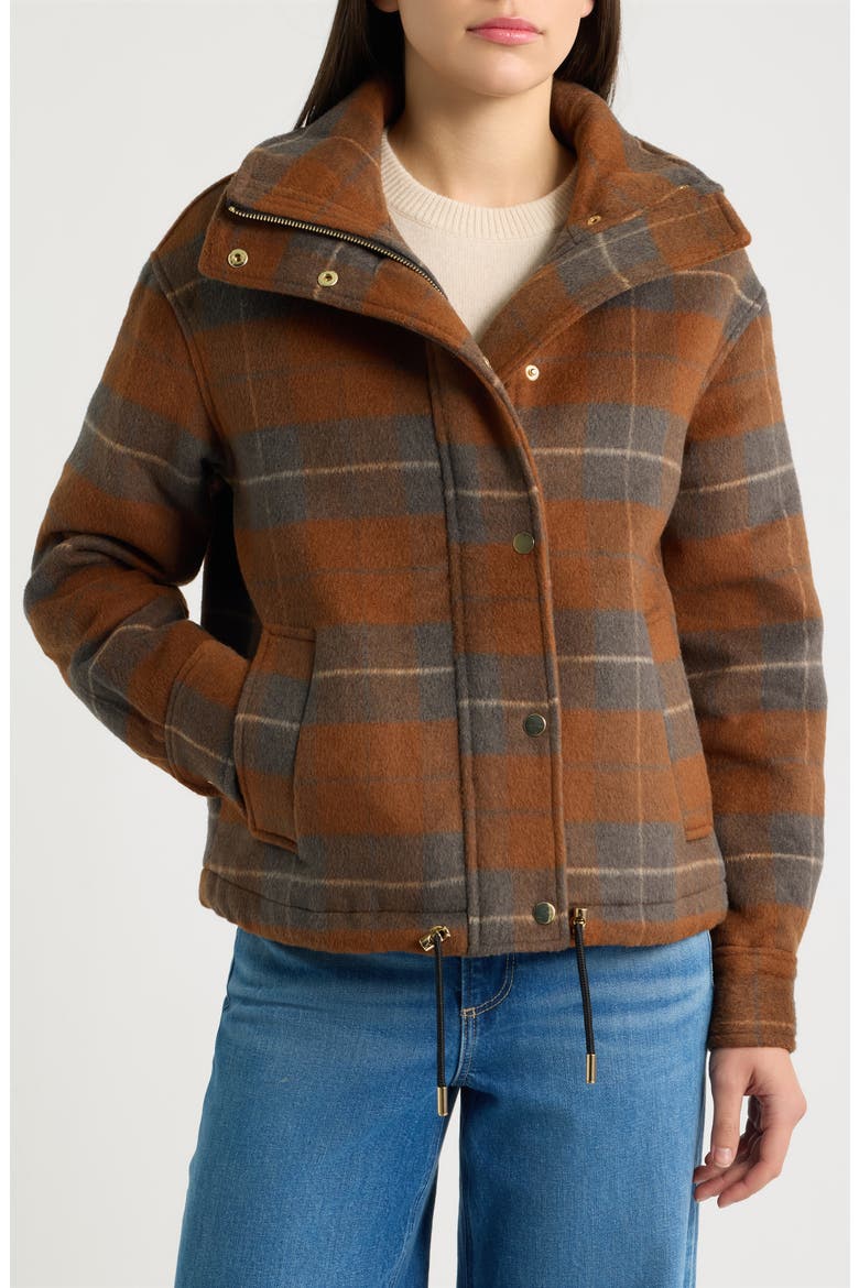 Plaid Bomber Jacket, Alternate, color, ORANGE PLAID