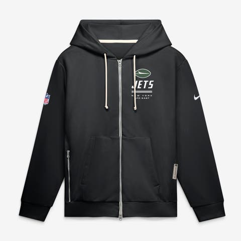 Men's Nike Black New York Jets Sideline Standard Issue Quarterback Scramble Dri-FIT Full-Zip Hoodie