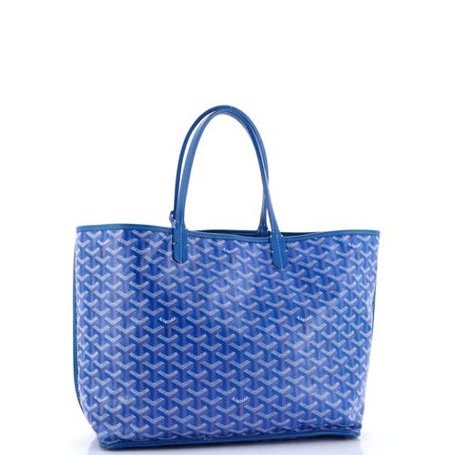 Pre-owned Goyard  Goyard Anjou Reversible Tote Coated Canvas Pm In Blue