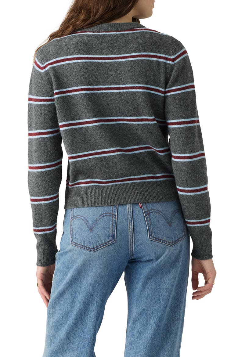 Claire Stripe Cardigan, Alternate, color, DEVIN STRIPE HEATHER GREY