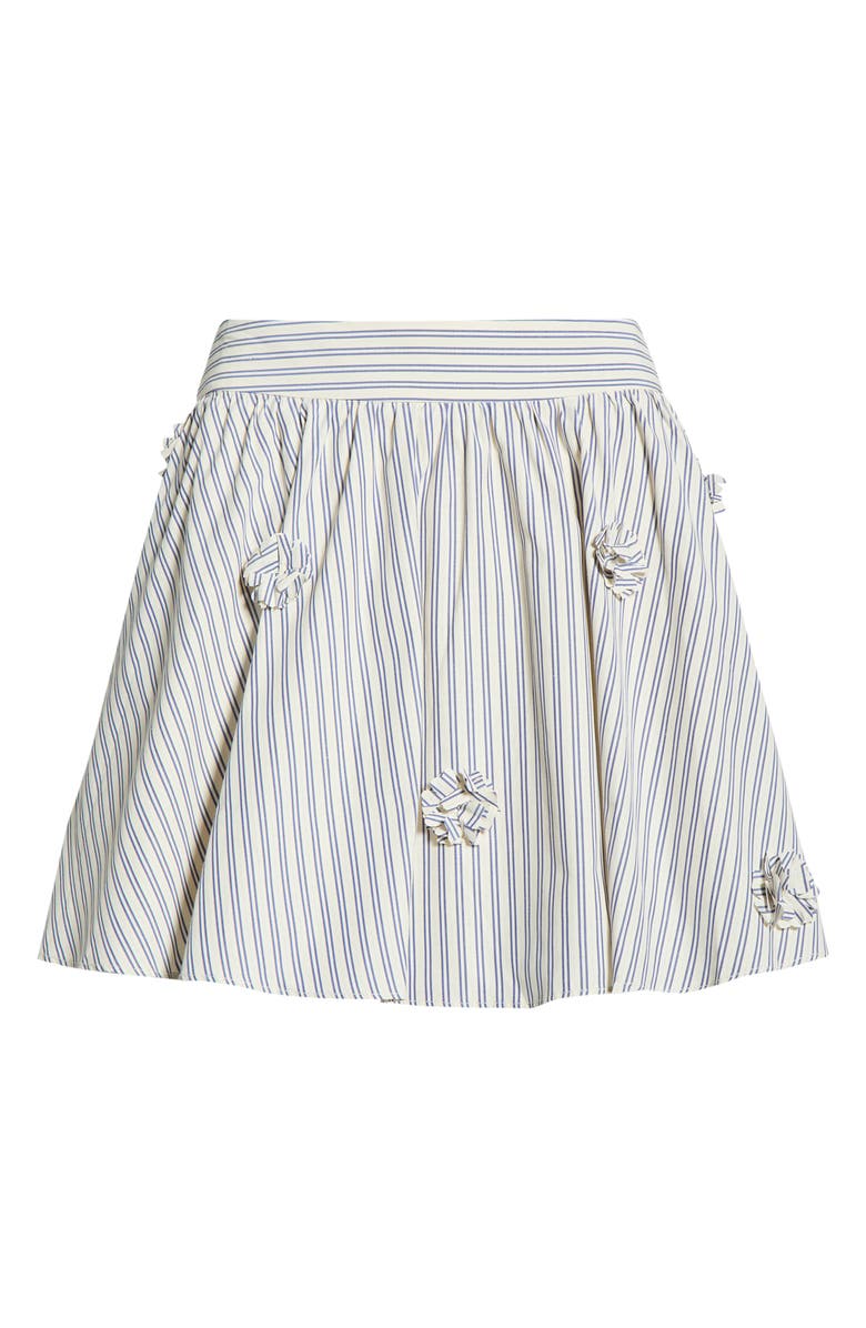 MAUDE CLUB Lou Stripe Cotton Blend Miniskirt, Alternate, color, Sand Navy Stripe