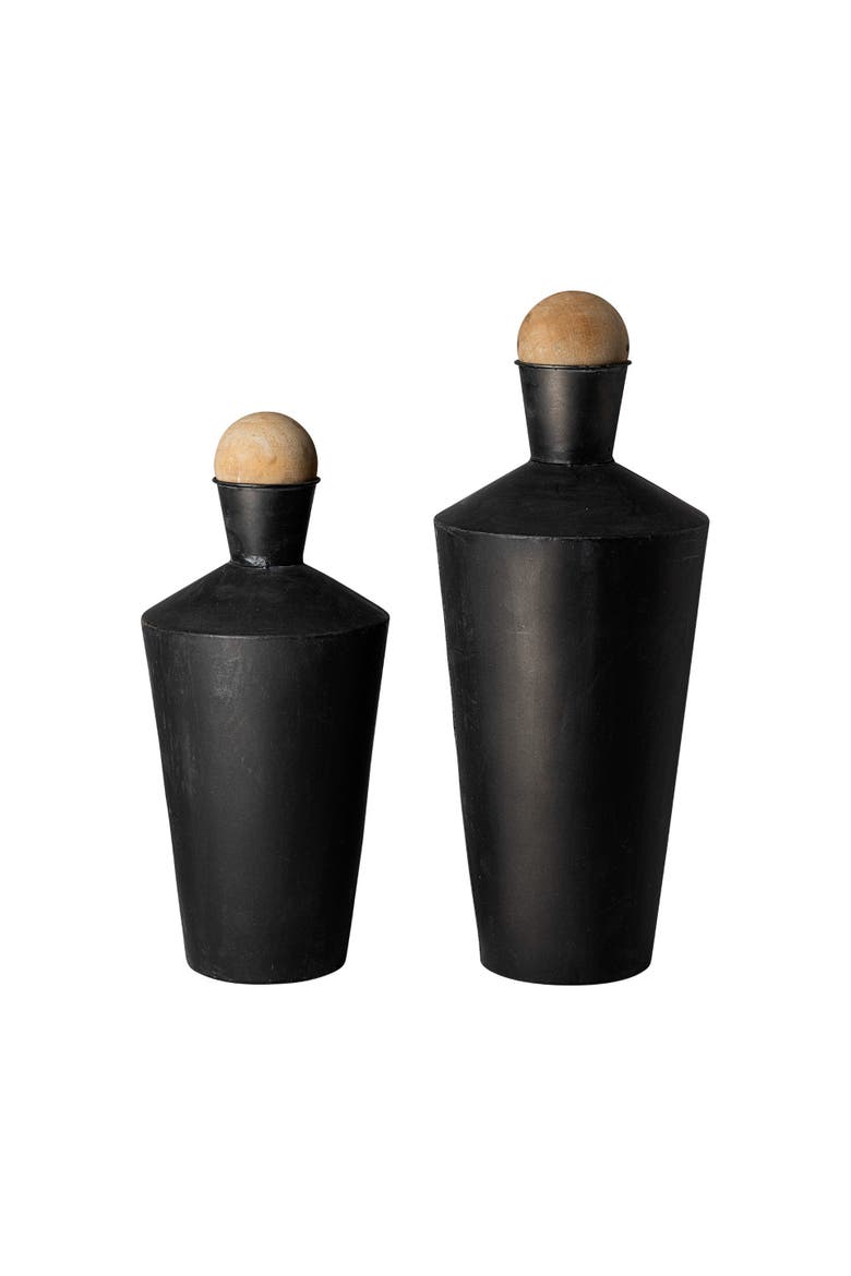 Asher Set of Two Metal Urns, Alternate, color, Black