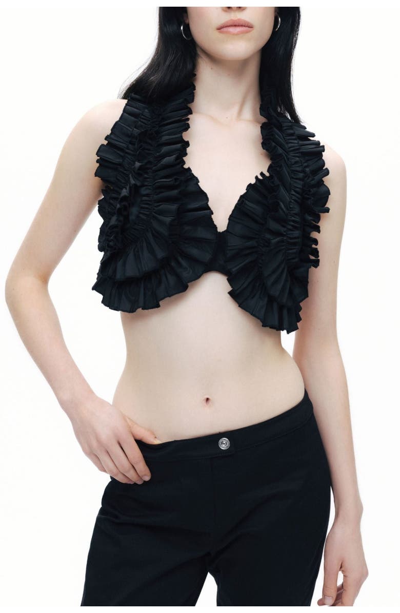 Nocturne Ruffle Detailed Crop Top, Main, color, 